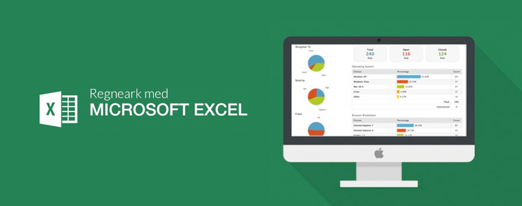 Regneark med Microsoft Excel